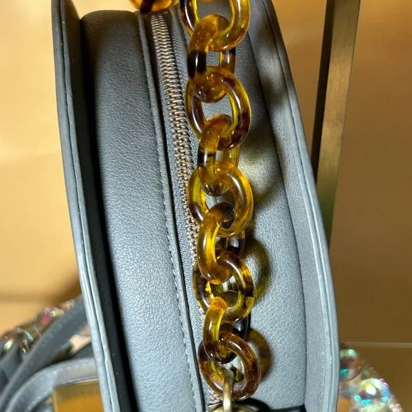 Anthropologie Gray Chained Circle Crossbody Bag - Picture 4 of 13